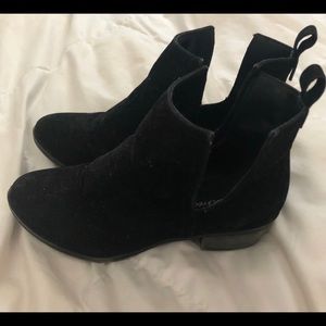 black velvet booties